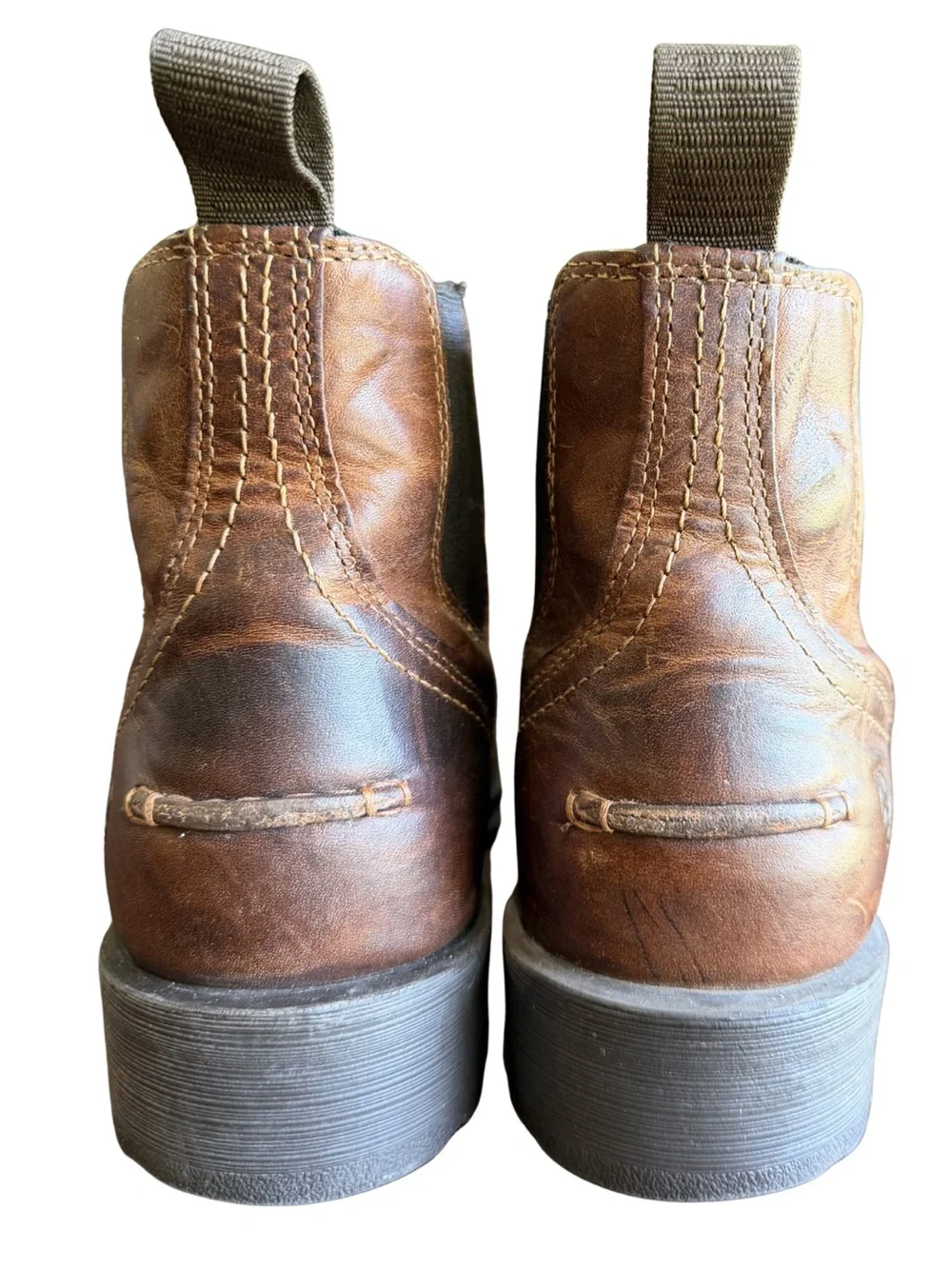 Ariat Midtown Rambler Chelsea Boots Barn Brown Leather Square Toe Men’s 9